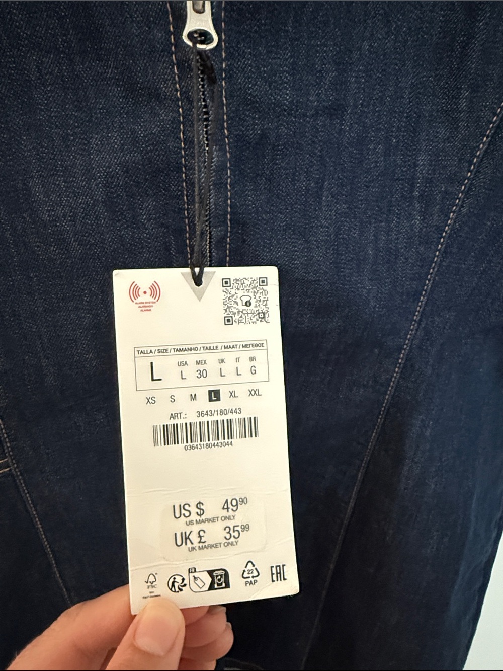 Zara Denim Zip-Up Dress - Picture 6 of 6